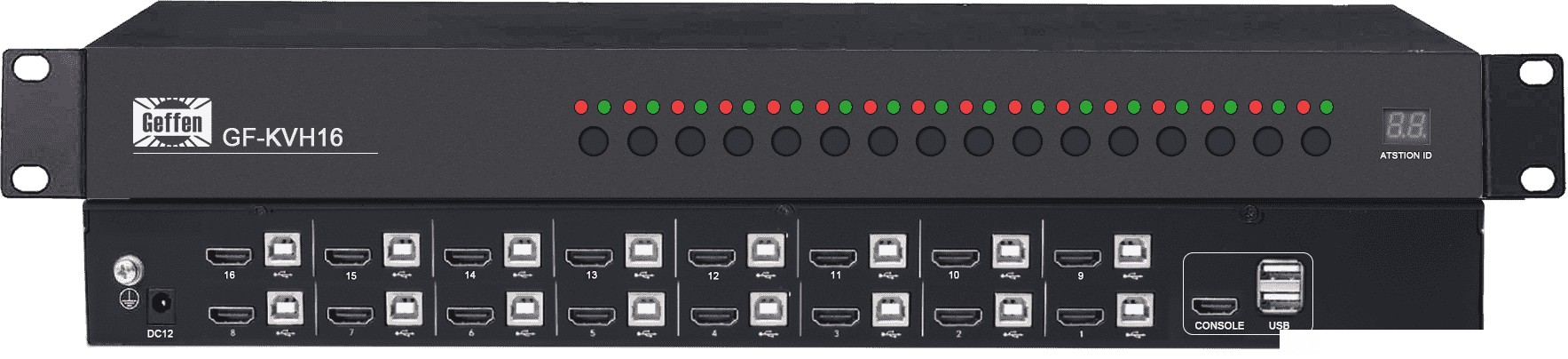 16进1出机架式HDMI/KVM切换系统